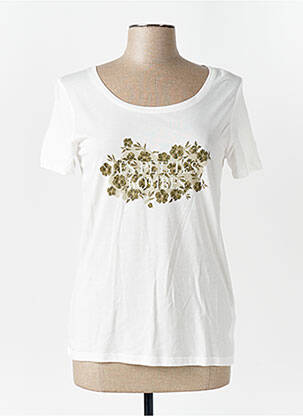 T-shirt sérigraphie floquée manches courtes blanc LPB femme