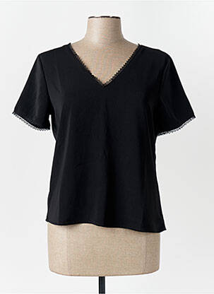 T-shirt coupe droite manches courtes noir GRACE & MILA femme