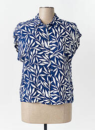 Chemisier manches courtes manches courtes bleu LPB femme