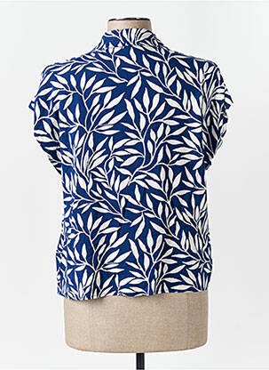 Chemisier coupe cintrée manches courtes bleu LPB femme
