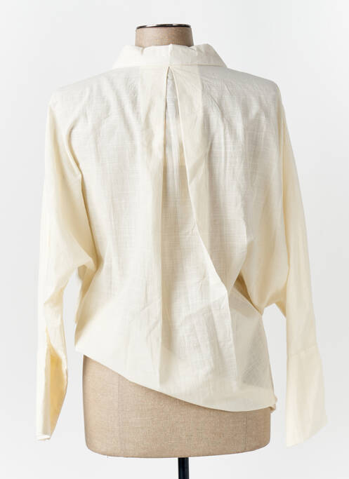 Chemisier coupe cintrée manches longues beige ANGE femme