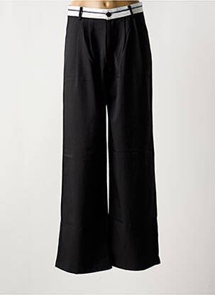 Pantalon flare taille à pinces taille haute noir PEACE N'LOVE femme