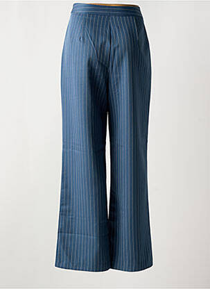 Pantalon flare taille à pinces taille haute bleu TIFFOSI femme