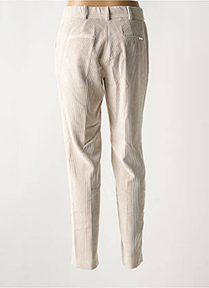 Pantalon chino fermeture zippée sous rabat boutonné taille haute beige BARILOCHE femme