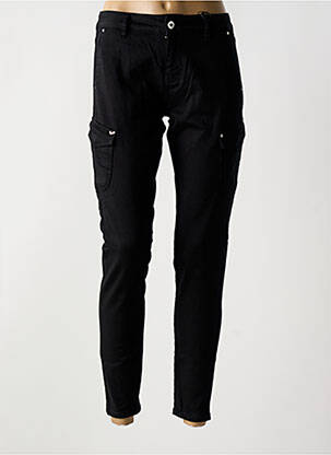 Pantalon cargo tissage popeline taille normale noir KAPORAL femme