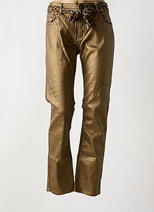Pantalon slim tissage enduit taille normale or ONADO femme
