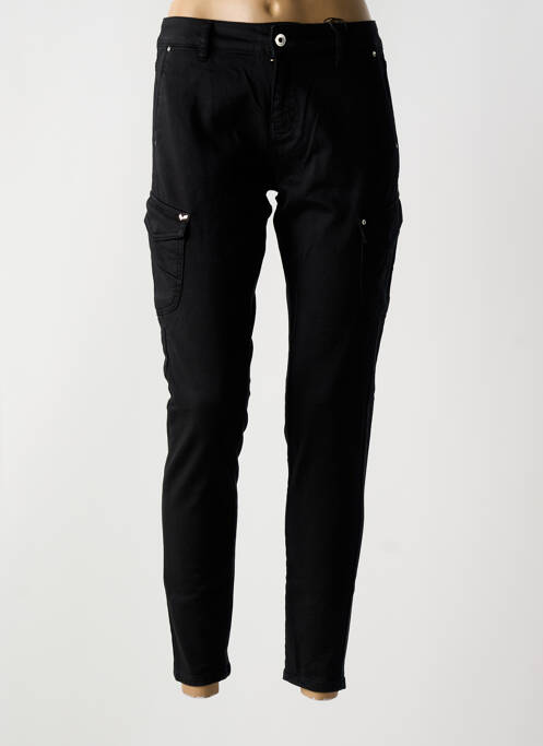 Pantalon cargo tissage popeline taille normale noir KAPORAL femme