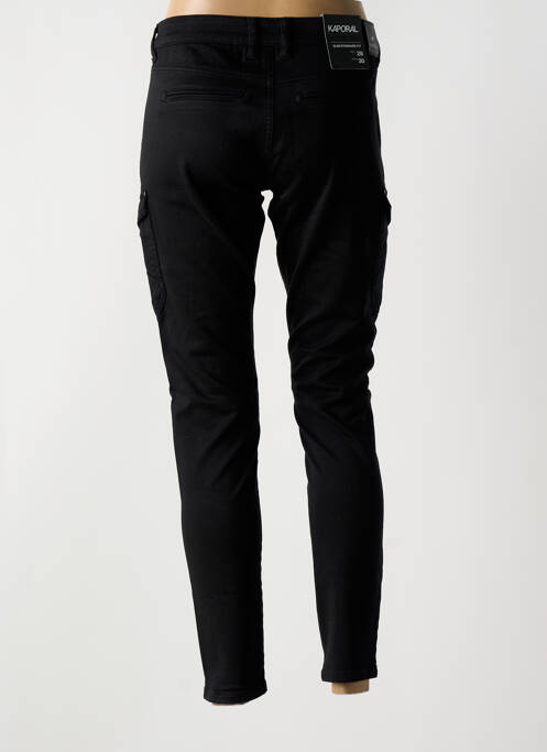 Pantalon cargo tissage popeline taille normale noir KAPORAL femme