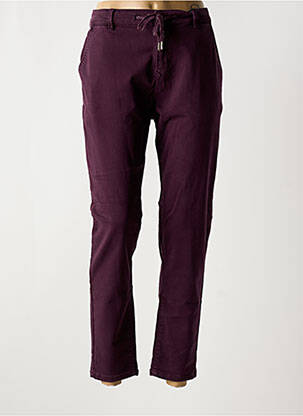 Pantalon slim tissage popeline taille normale violet KAPORAL femme