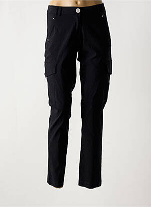 Pantalon slim tissage popeline taille normale noir EVA KAYAN femme