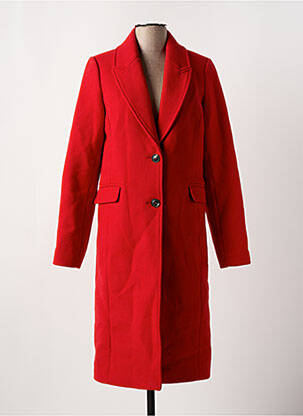 Manteau long coupe cintrée sans capuche rouge GARCIA femme