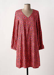 Robe mi-longue imprimé fantaisie manches longues rose LA FIANCÉE femme