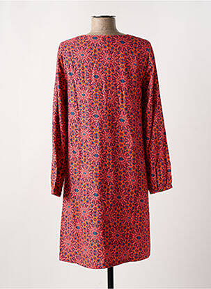 Robe mi-longue imprimé fantaisie manches longues rose LA FIANCÉE femme