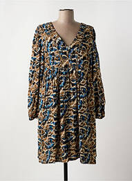 Robe mi-longue imprimé fantaisie manches longues noir LOLA ESPELETA femme