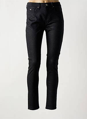 Pantalon slim tissage popeline taille normale noir KAPORAL femme