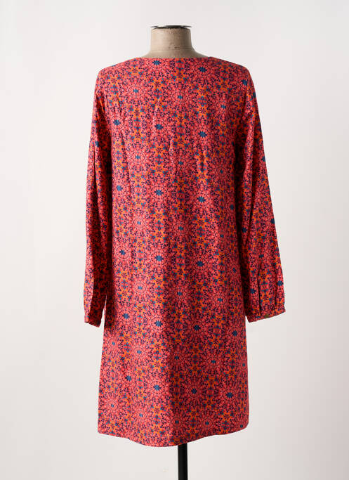 Robe mi-longue imprimé fantaisie manches longues rose LA FIANCÉE femme