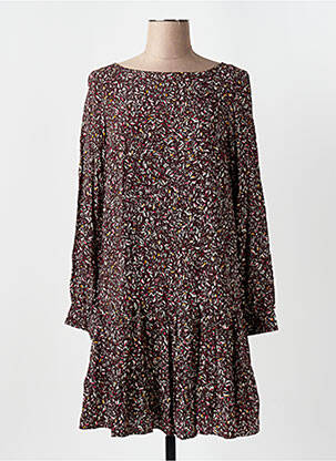 Robe courte coupe évasée manches longues marron SURKANA femme