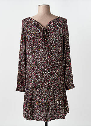 Robe courte coupe évasée manches longues marron SURKANA femme