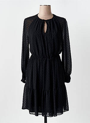 Robe courte manches longues manches longues noir BARILOCHE femme
