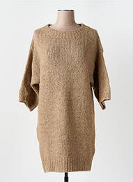 Robe pull tissage chiné manches 3/4 marron LOLA ESPELETA femme