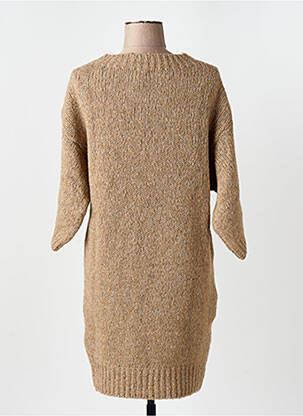 Robe pull tissage chiné manches 3/4 marron LOLA ESPELETA femme