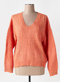 Pull tissage chiné manches longues orange LOLA ESPELETA femme