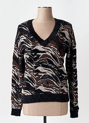 Pull col v manches longues noir EVA KAYAN femme