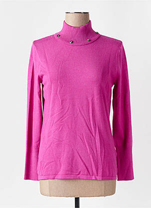 Pull col roulé coupe cintrée manches longues rose MARBLE femme