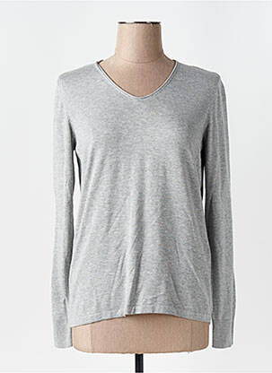 Pull tissage chiné manches longues gris CECIL femme