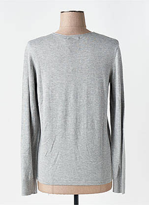 Pull tissage chiné manches longues gris CECIL femme