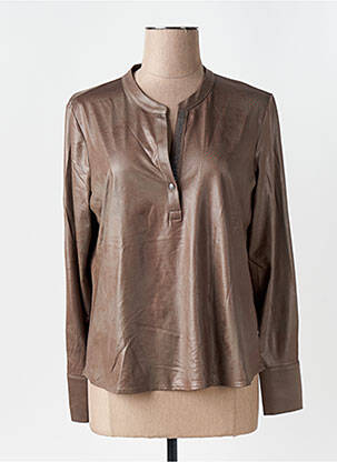 Blouse poignets boutonnés avec fente manches longues vert EVA KAYAN femme