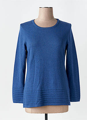 Pull tissage chiné manches longues bleu MARBLE femme