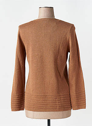 Pull tissage chiné manches longues marron MARBLE femme