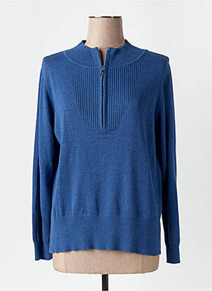 Pull tissage chiné manches longues bleu MARBLE femme