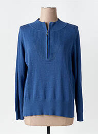 Pull tissage chiné manches longues bleu MARBLE femme
