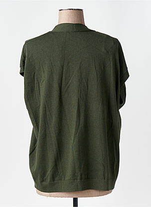 Gilet manches courtes resserrée sur le bas vert CECIL femme