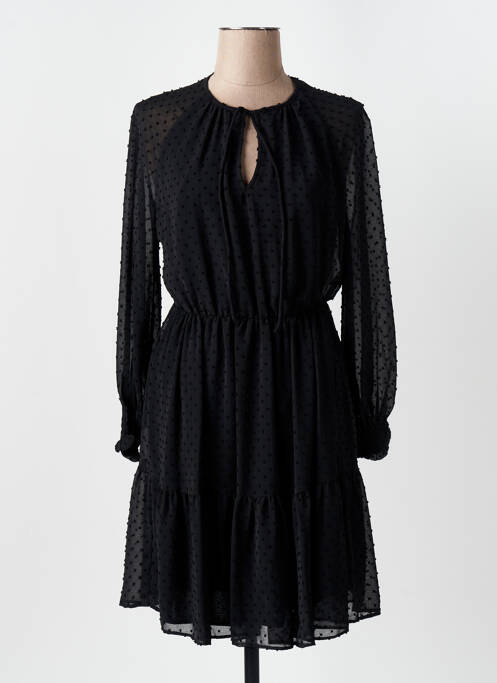 Robe courte manches longues manches longues noir BARILOCHE femme