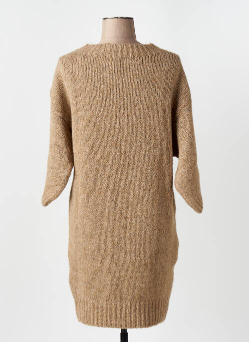 Robe pull stretch manches 3/4 marron LOLA ESPELETA femme
