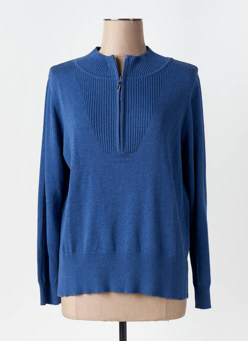 Pull tissage chiné manches longues bleu MARBLE femme