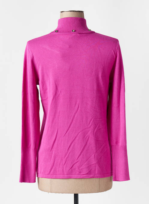 Pull col roulé rose MARBLE pour femme