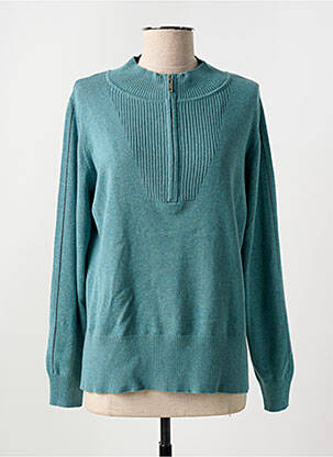 Pull tissage chiné manches longues bleu MARBLE femme