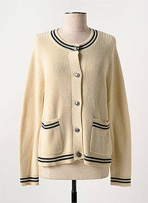 Gilet manches longues col rond beige SOYACONCEPT femme