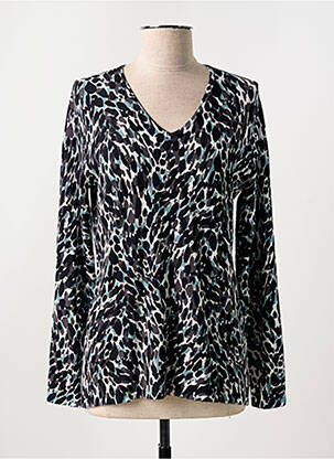 Pull stretch manches longues noir MARBLE femme