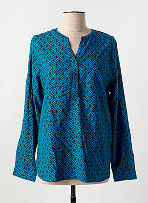 Blouse poignets boutonnés avec fente manches longues bleu CECIL femme