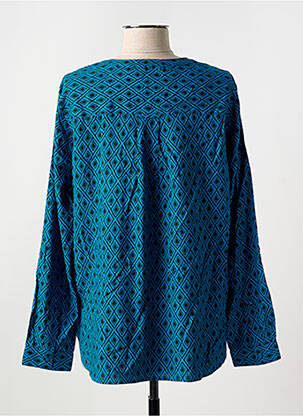 Blouse poignets boutonnés avec fente manches longues bleu CECIL femme