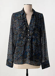 Blouse légère et transparente manches longues noir LA FIANCÉE femme