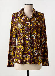 Chemisier imprimé fleurs manches longues marron SURKANA femme