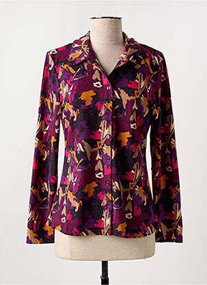 Chemisier coupe cintrée manches longues violet SURKANA femme