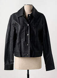 Veste simili cuir fermeture pressionnée noir TIFFOSI femme