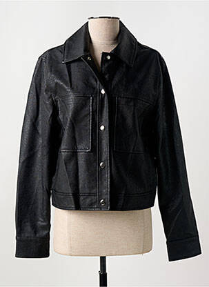 Veste simili cuir fermeture pressionnée noir TIFFOSI femme